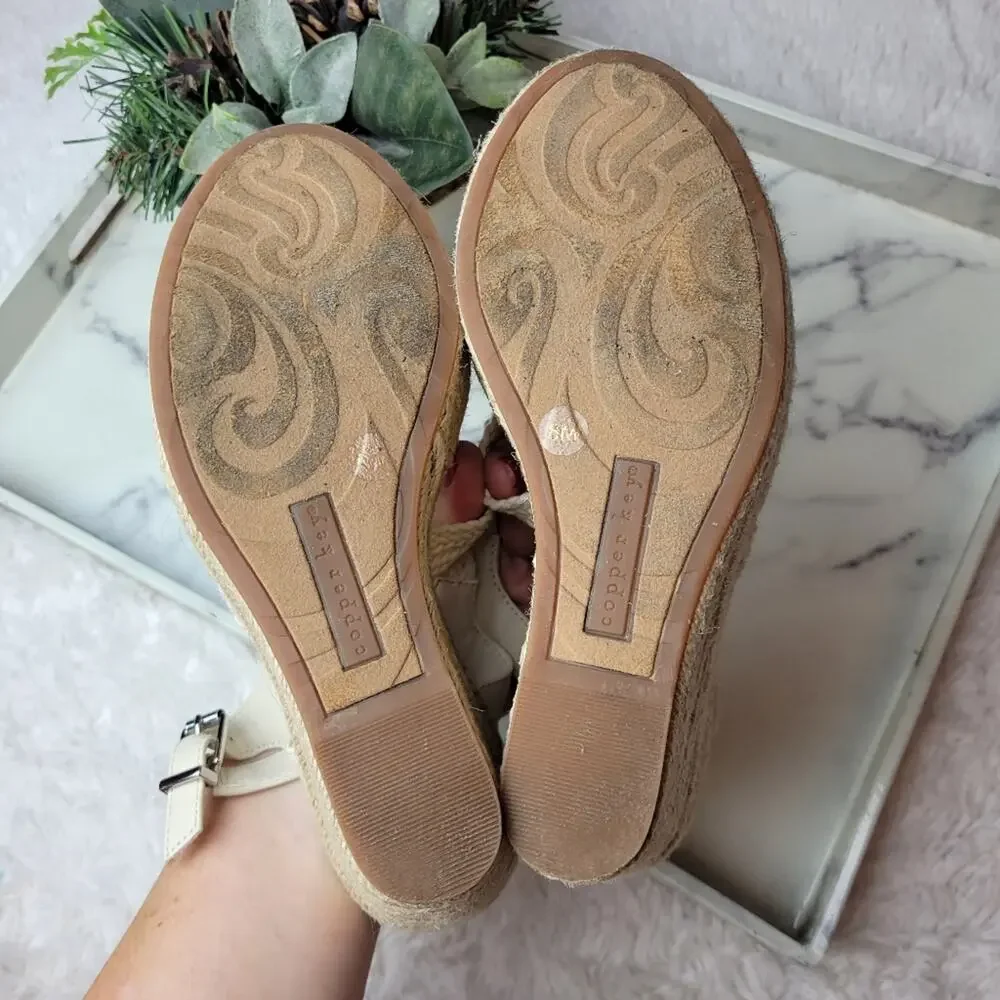 COPPER KEY Dreamcatcher Macrame EspadrillIe Platform Wedges Ivory Boho Size 8